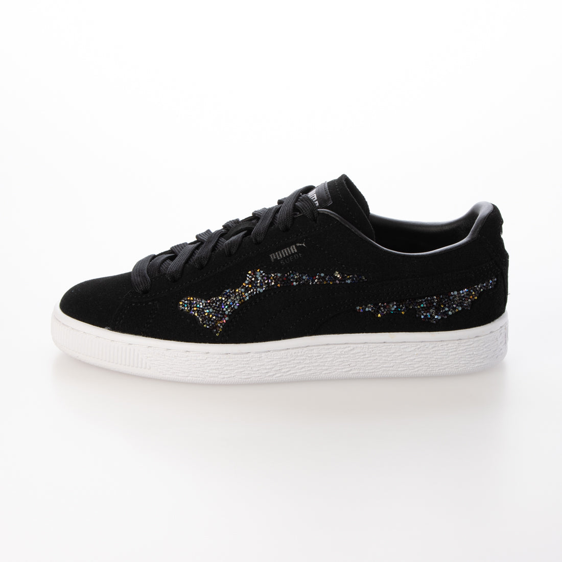 PUMA PUMA with Swarovski crystals PUMA SWAROVSKI CRYSTALS SUEDE Crystal Suede Sneakers 396352 Black Shoes Women's