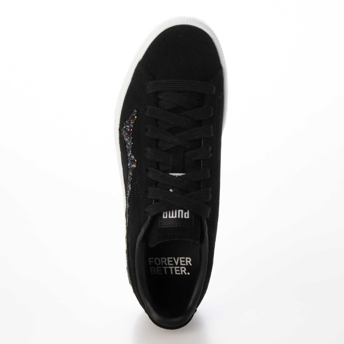 PUMA PUMA with Swarovski crystals PUMA SWAROVSKI CRYSTALS SUEDE Crystal Suede Sneakers 396352 Black Shoes Women's