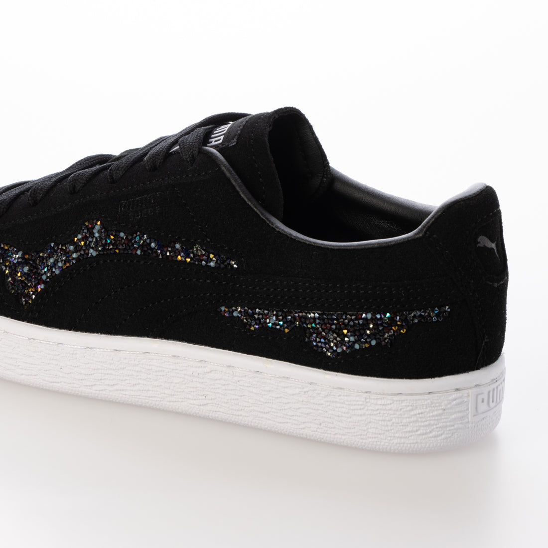 PUMA PUMA with Swarovski crystals PUMA SWAROVSKI CRYSTALS SUEDE Crystal Suede Sneakers 396352 Black Shoes Women's