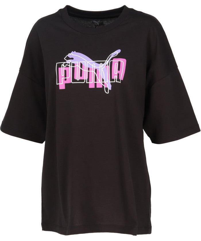 プーマ PUMA プーマ PUMA ESS LOGO LAB MX SS オーバーサイズ Tシャツ レディース 半袖シャツ ハーフスリーブ トップス ウェア トレーニング フ （01 PUMABLACK） 01 PUMABLACK
