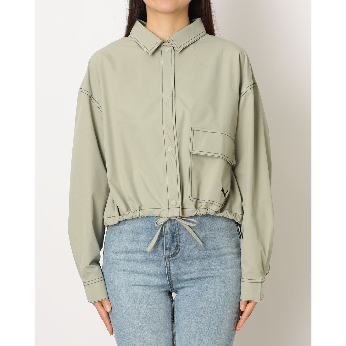 プーマ PUMA レディース 長袖シャツ AUTUMN ウーブン LS シャツ JKT 690182 （グリーン） グリーン