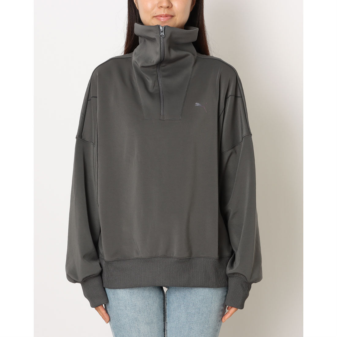 プーマ PUMA レディース トップス TRN EDGE ニット ハーフジップ 528077 （グレー） グレー