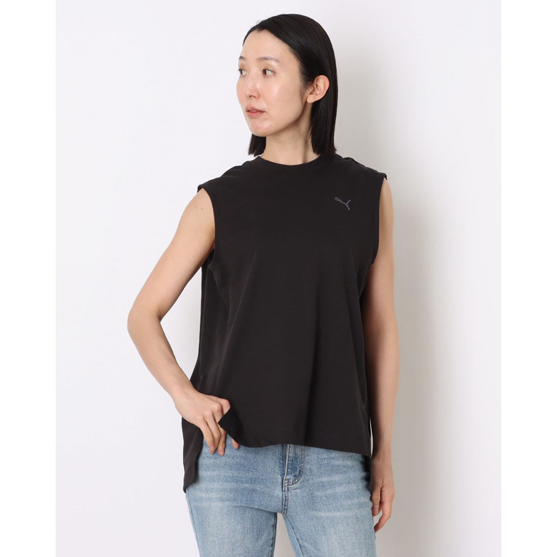 プーマ PUMA レディース タンクトップ ESS ELEVATED MX SL Tシャツ 693766 （ブラック） ブラック