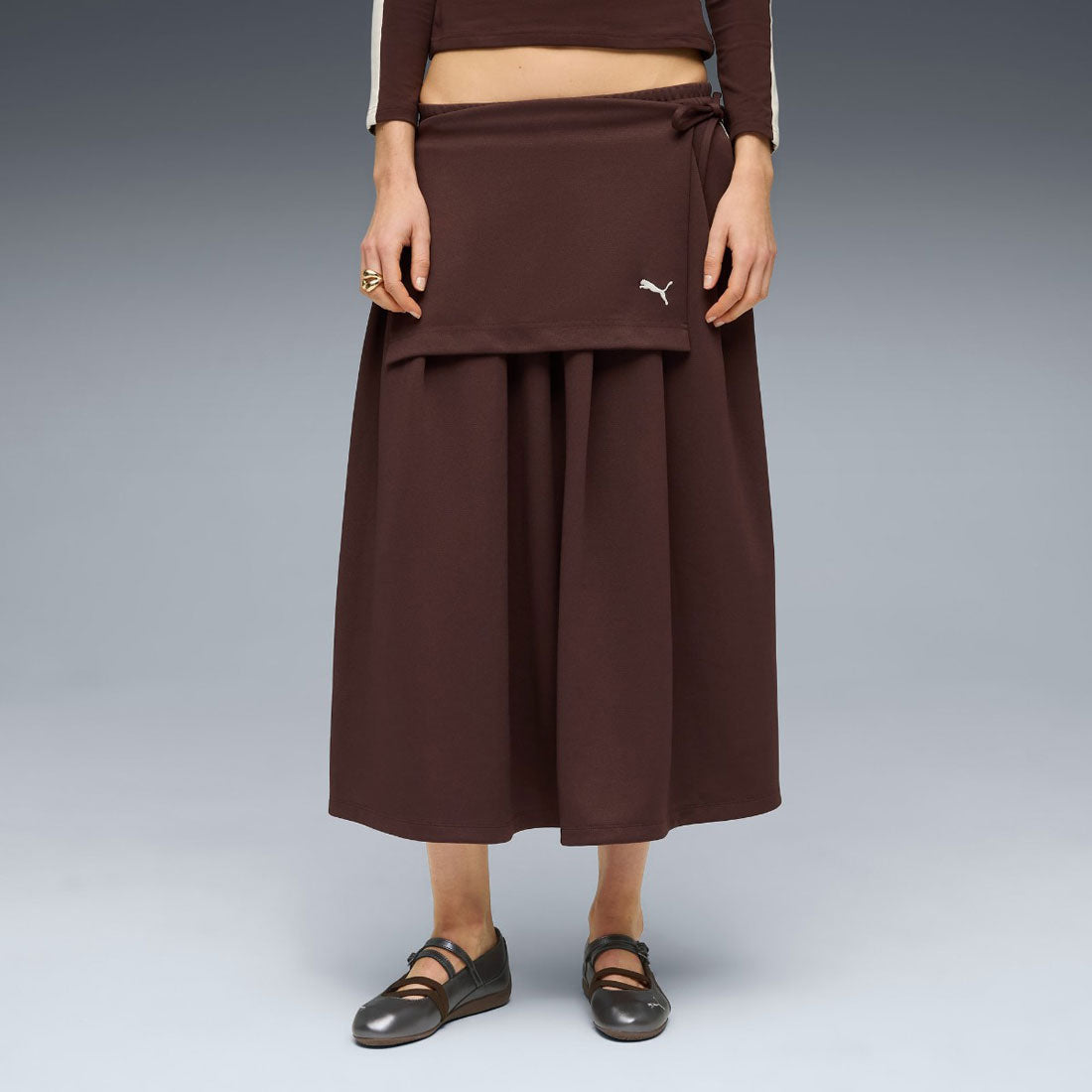 プーマ PUMA T7 ミディ プリーツ スカート（T7 MIDI PLEATED SKIRT WNS） （Chocolate Brown） Chocolate Brown