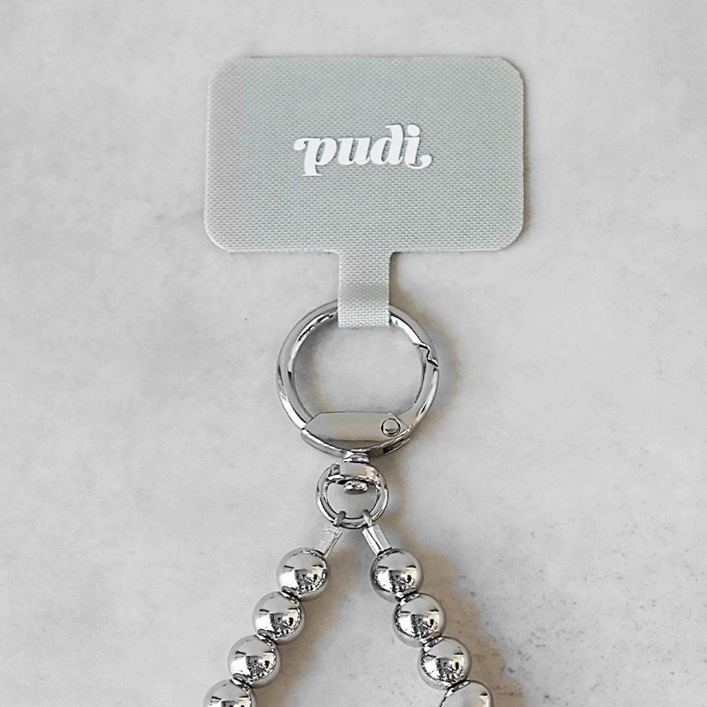 プディー pudi ラインシルバーハートストラップ （シルバー） シルバー