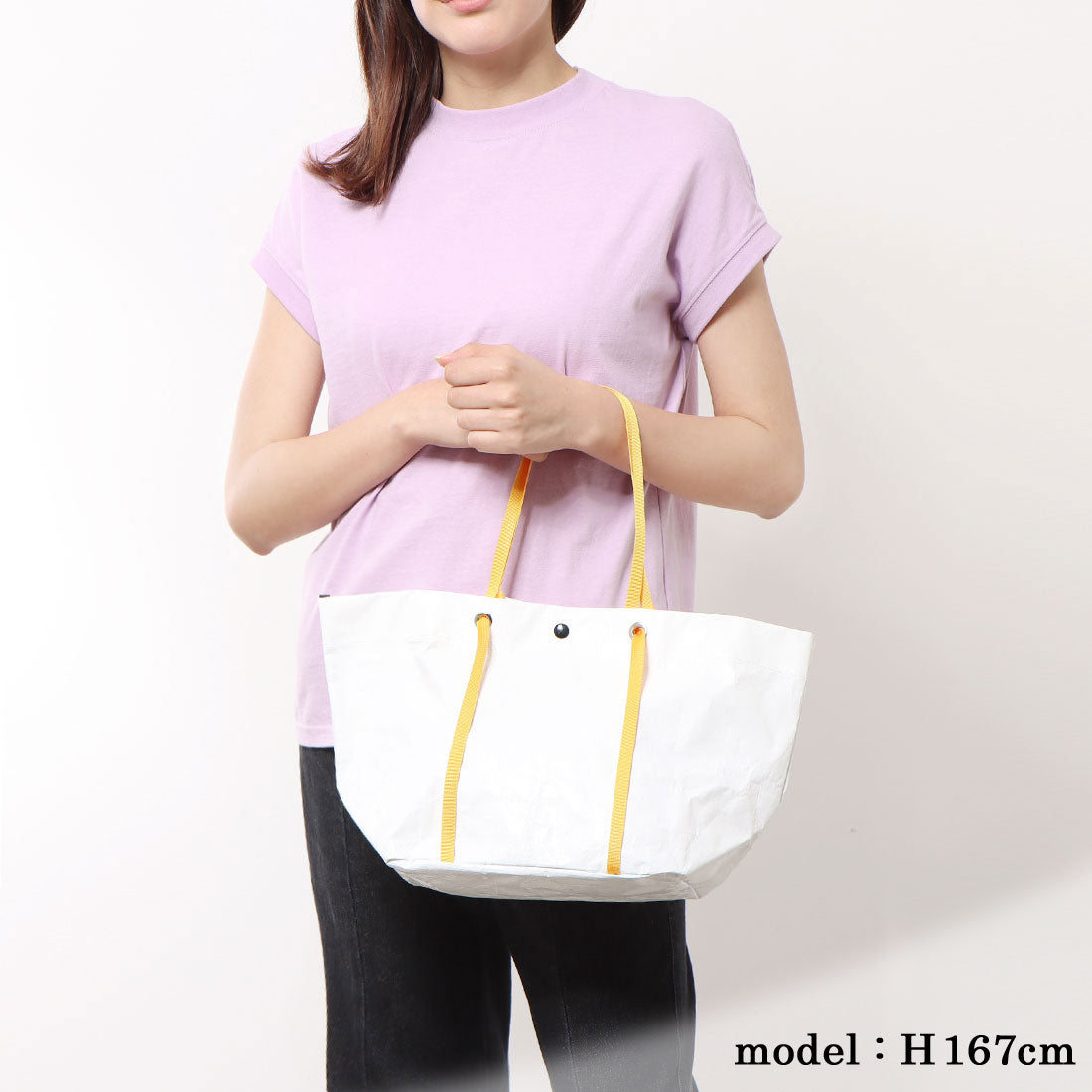 パプポスト PUP-POST ポリエチレンクロス ランチトートバッグS （White） White