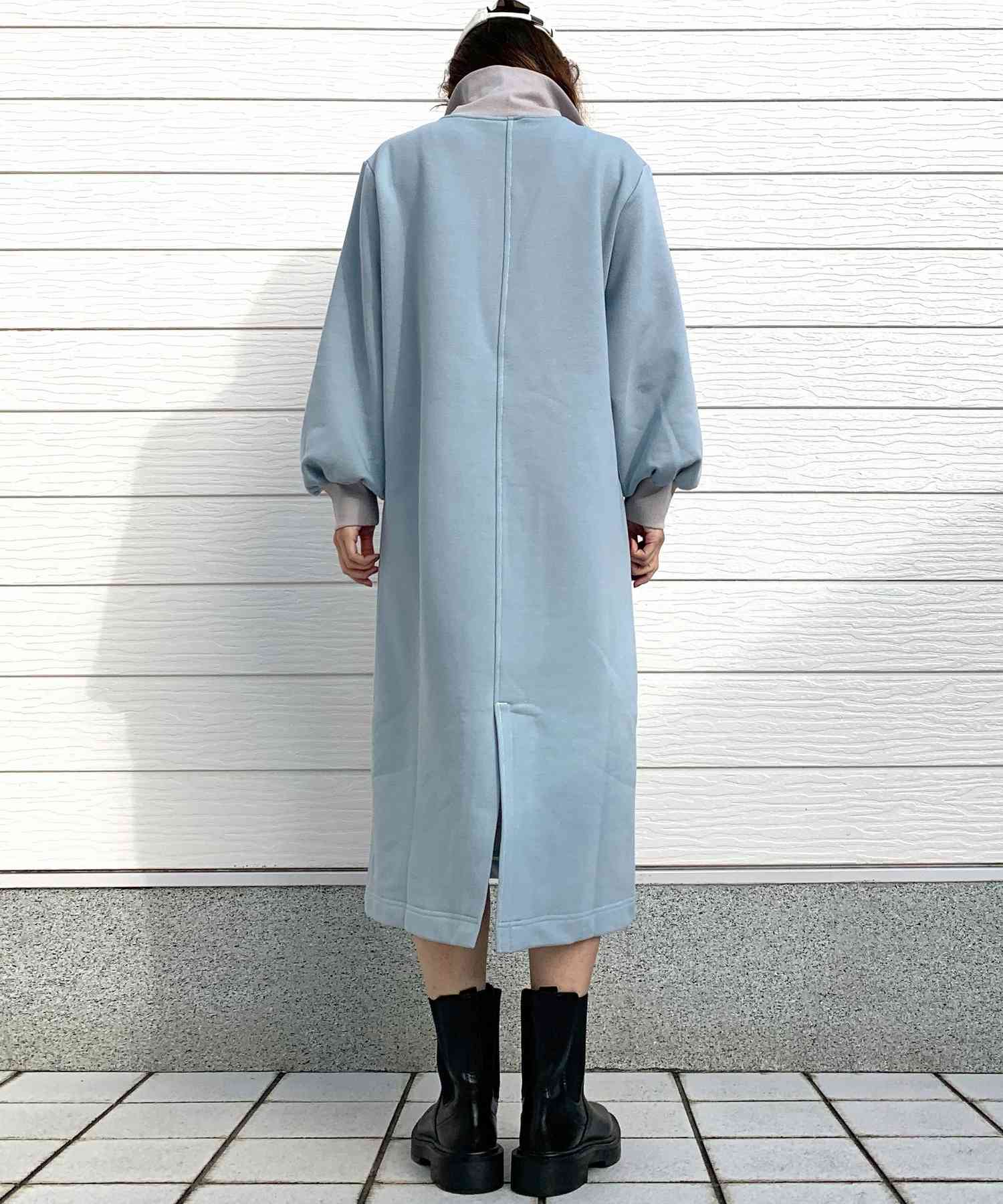 キュー Q ハーフZIPスウェットワンピース （ブラック） ブラック
