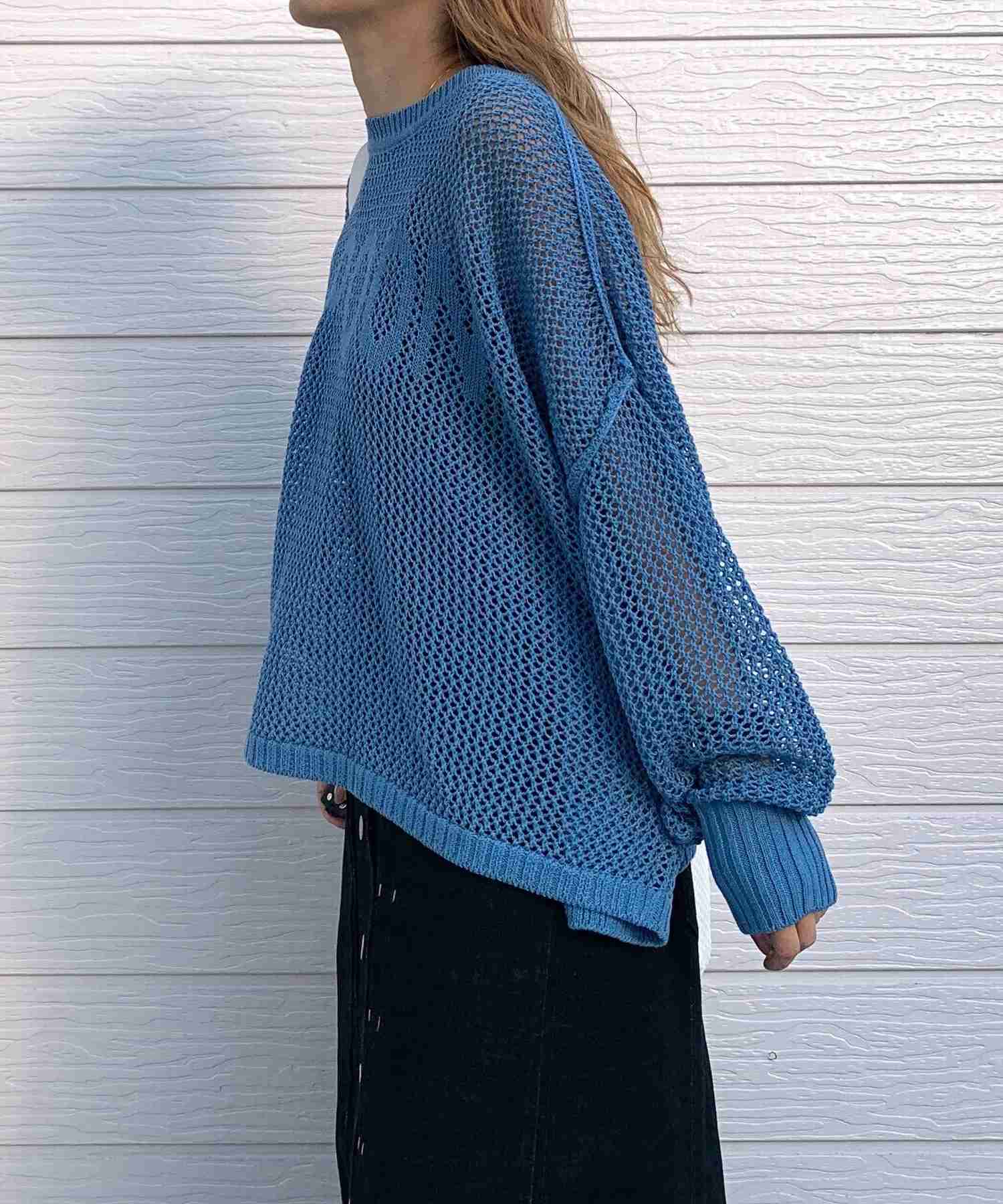 キュー Q メッシュロゴニット