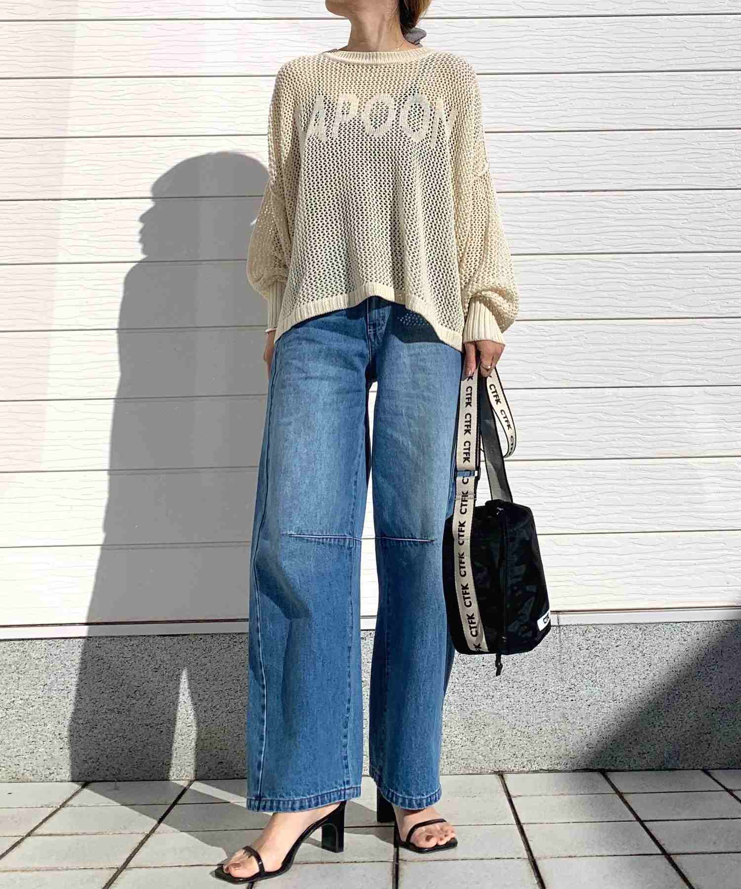 キュー Q メッシュロゴニット