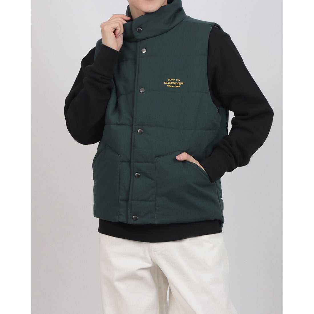 クイックシルバー QUIKSILVER サーフ クラシックベスト 中綿ベスト （グリーン） グリーン