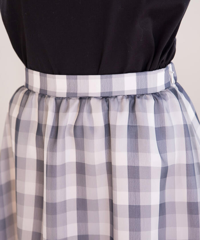 Queens Court QUEENS COURT Gingham Cutout Flare Skirt