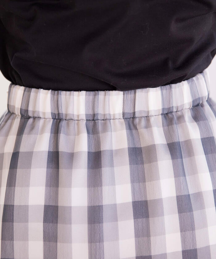 Queens Court QUEENS COURT Gingham Cutout Flare Skirt