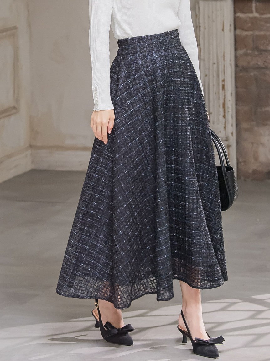 Queens Court Check Print Skirt ≪Hand Washable≫