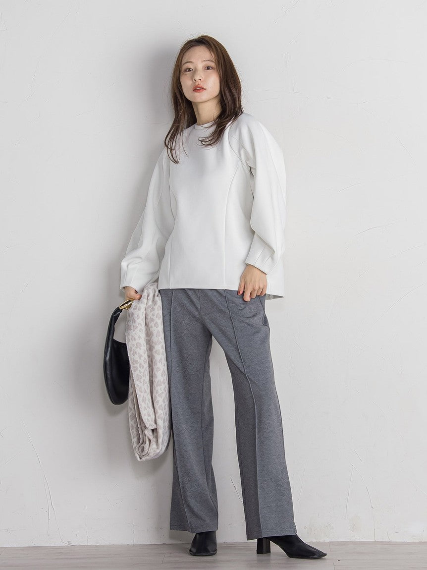 Queens Court Ponce Side Slit Wide Pants ≪Compatible with Set Up / Hand Washable≫