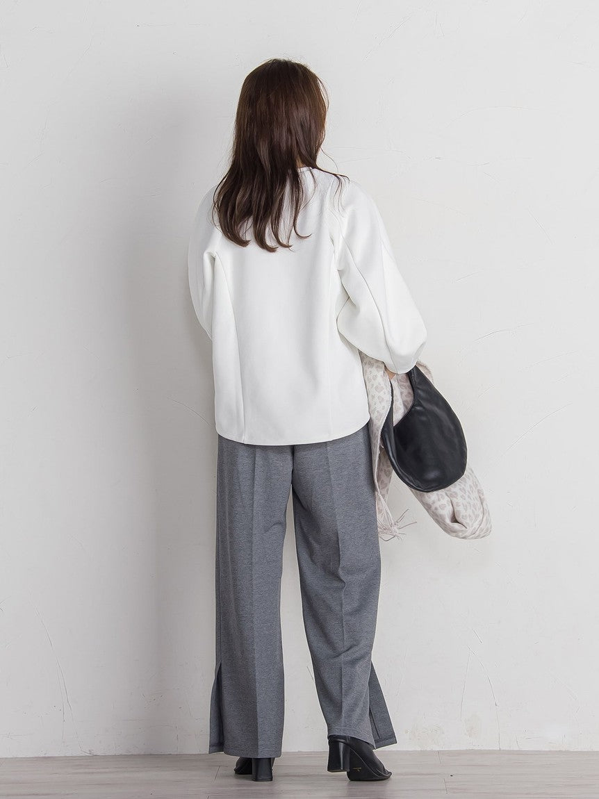 Queens Court Ponce Side Slit Wide Pants ≪Compatible with Set Up / Hand Washable≫