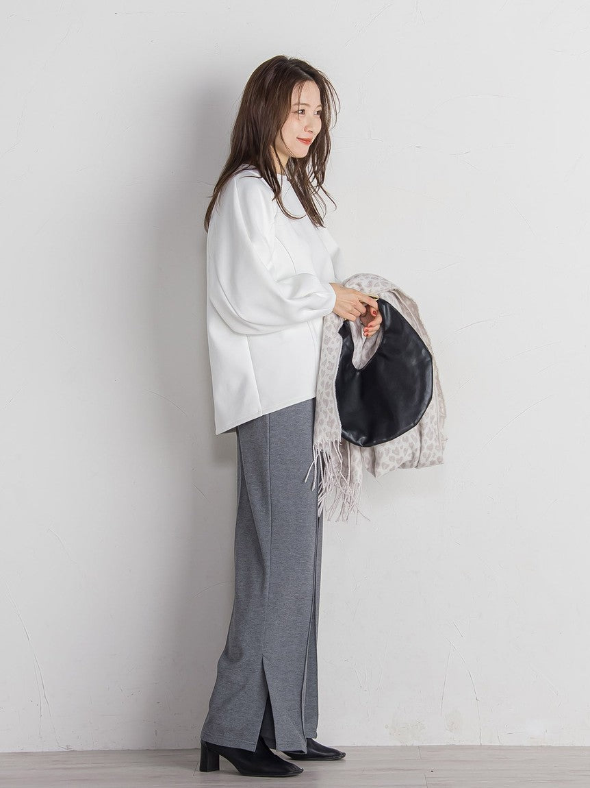 Queens Court Ponce Side Slit Wide Pants ≪Compatible with Set Up / Hand Washable≫