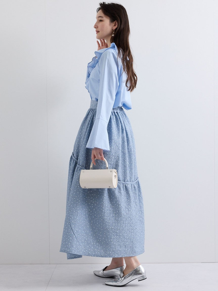 クイーンズコート QUEENS COURT ドットフレアギャザースカート≪手洗い可能≫ （グレー系その他） グレー系その他
