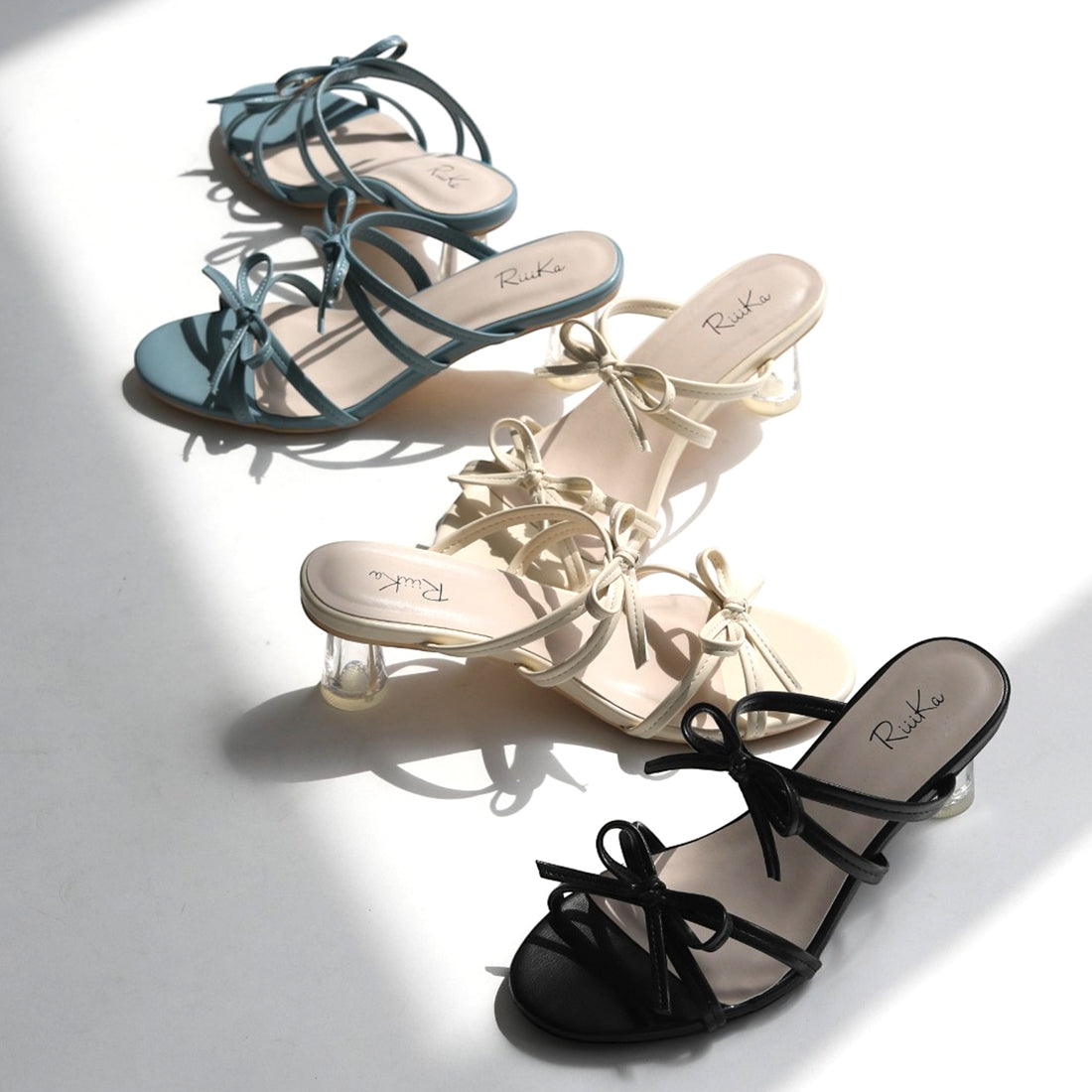 リーカ RiiiKa ダブルリボンサンダル （black） black