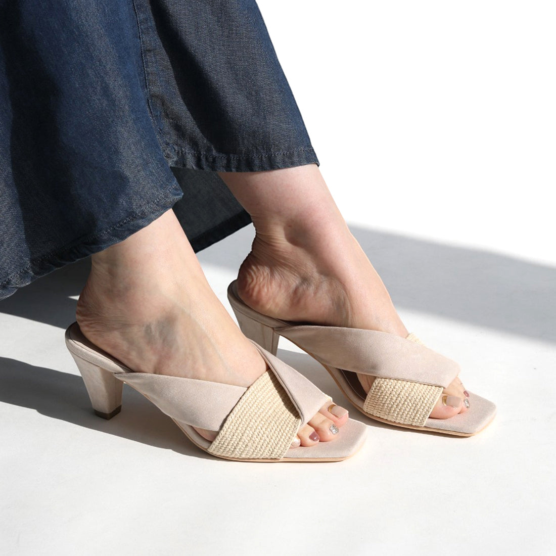 リーカ RiiiKa 異素材コンビサンダル （beige） beige
