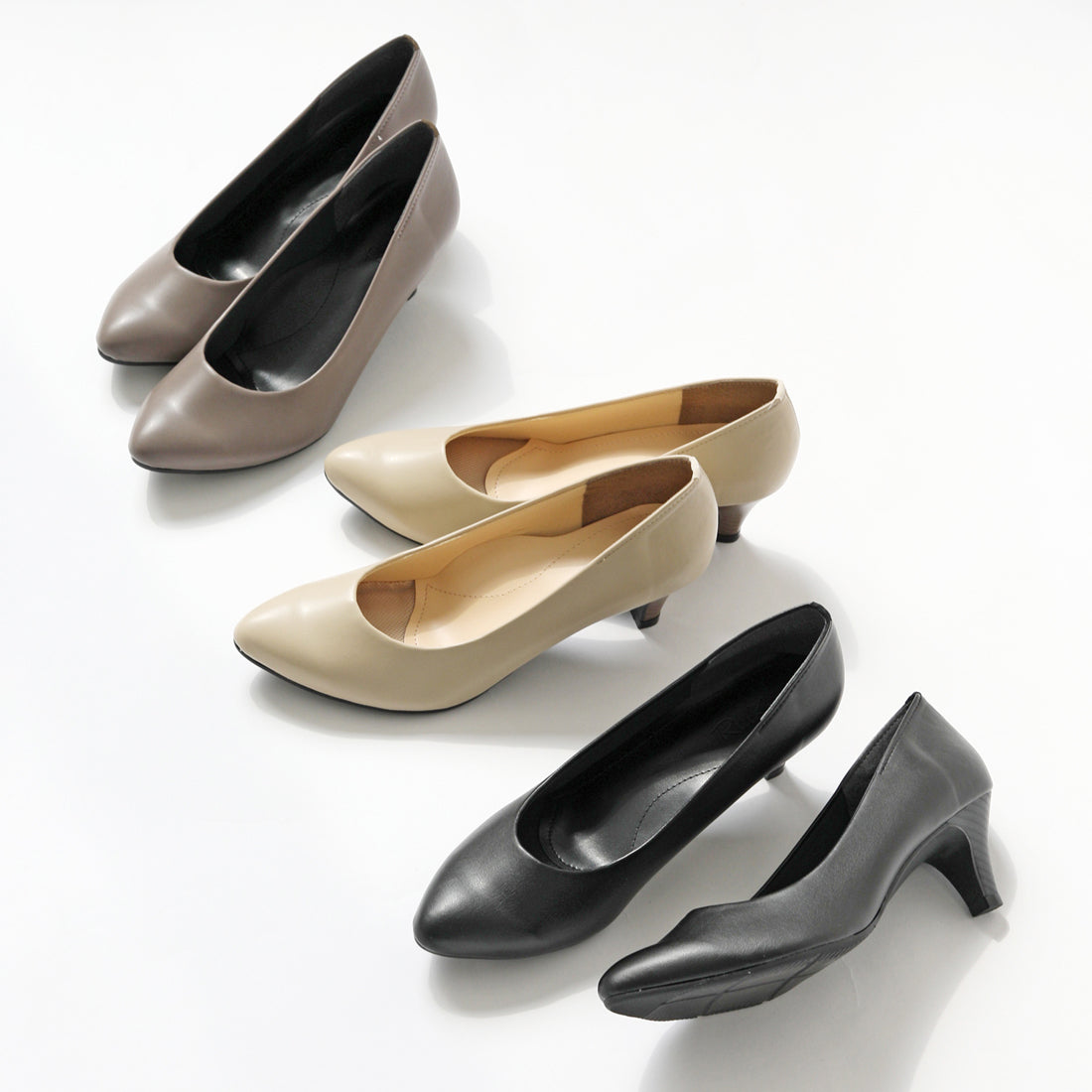 リーカ RiiiKa ポインテッドトゥレインパンプス55 （beige） beige