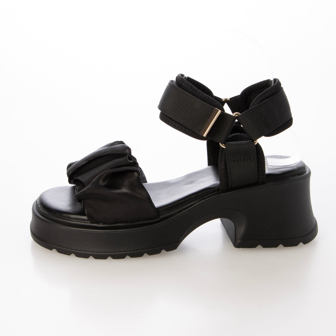 リーカ RiiiKa 厚底ギャザーサンダル （black） black