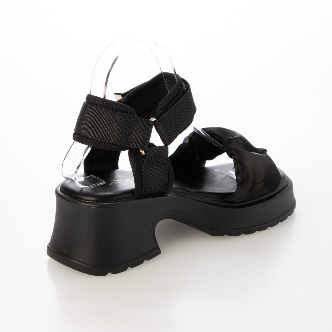 リーカ RiiiKa 厚底ギャザーサンダル （black） black