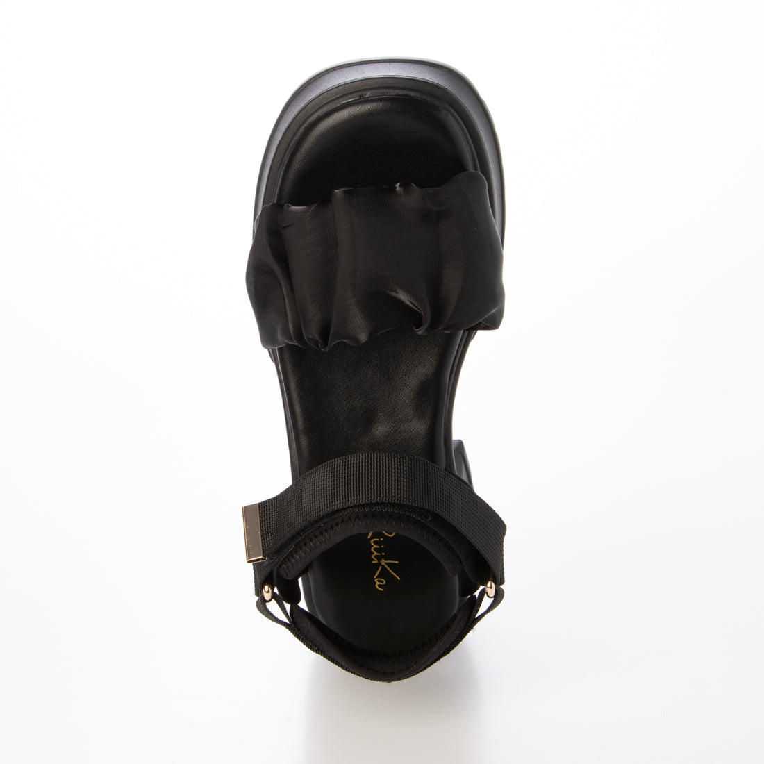 リーカ RiiiKa 厚底ギャザーサンダル （black） black