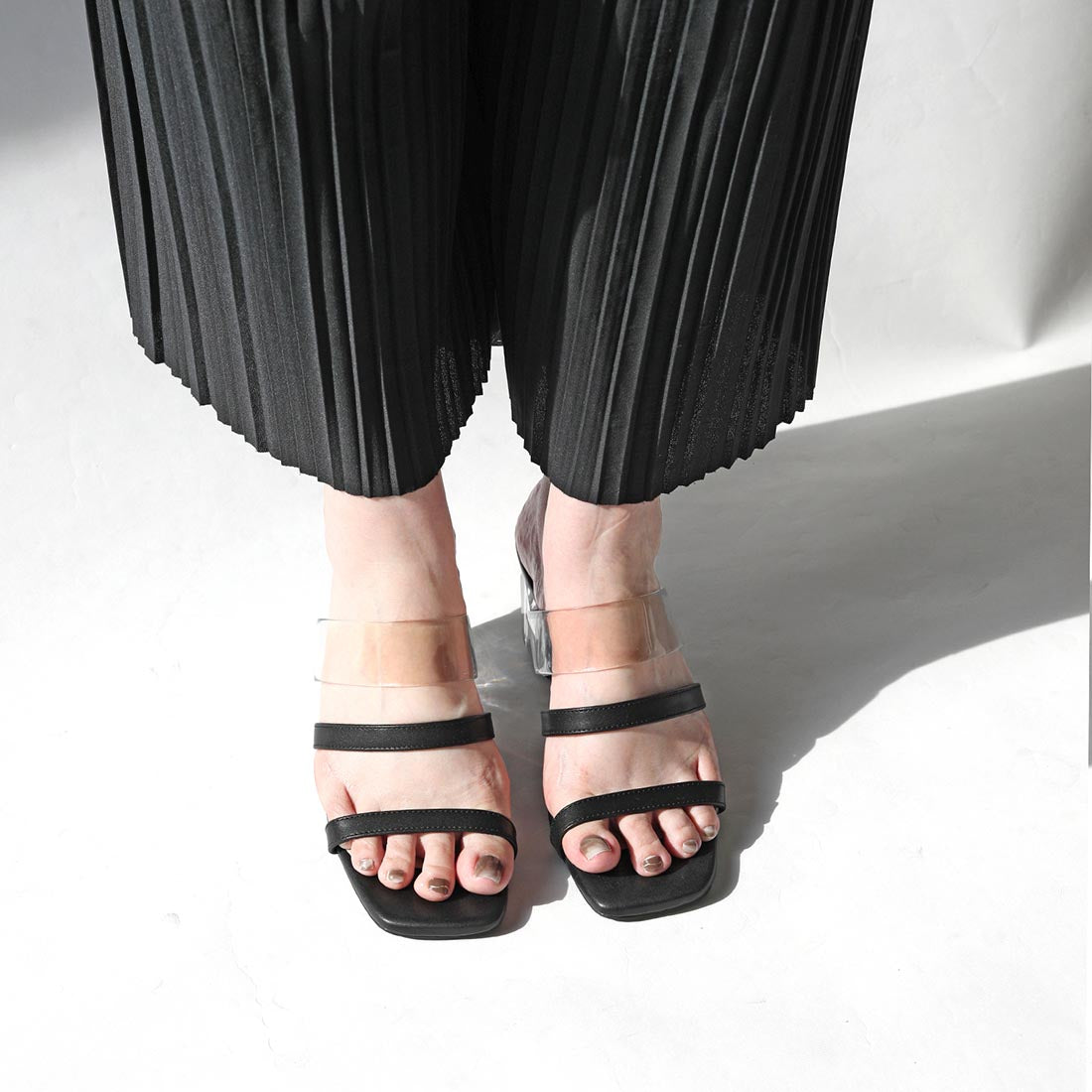 リーカ RiiiKa クリアヒールサンダル （black） black