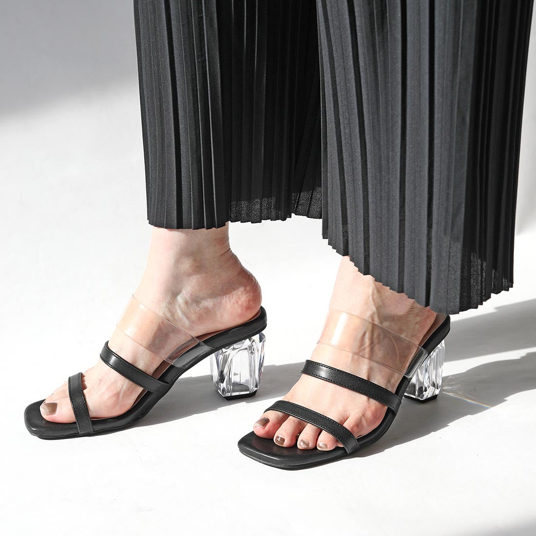 リーカ RiiiKa クリアヒールサンダル （black） black