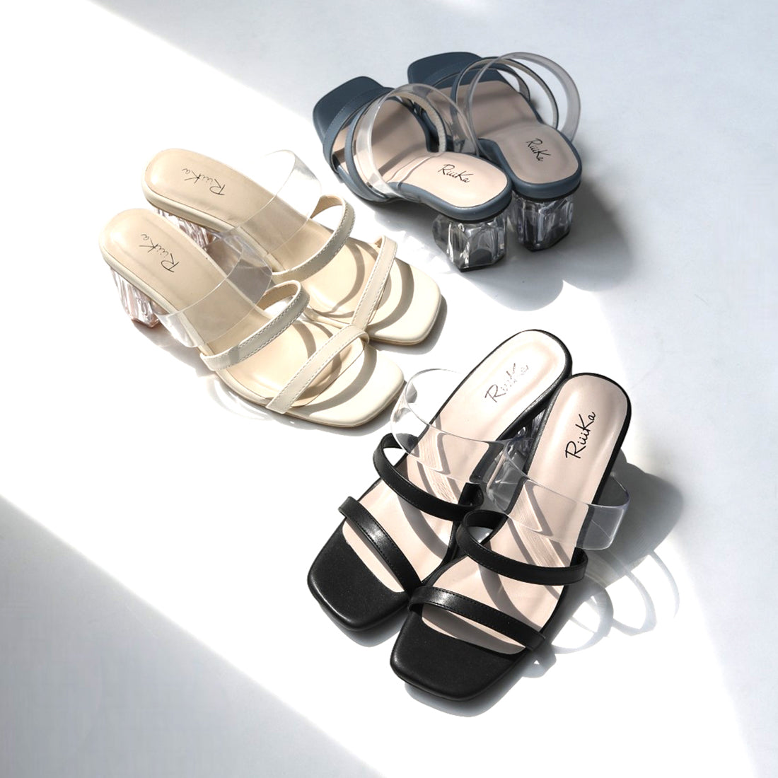 リーカ RiiiKa クリアヒールサンダル （black） black