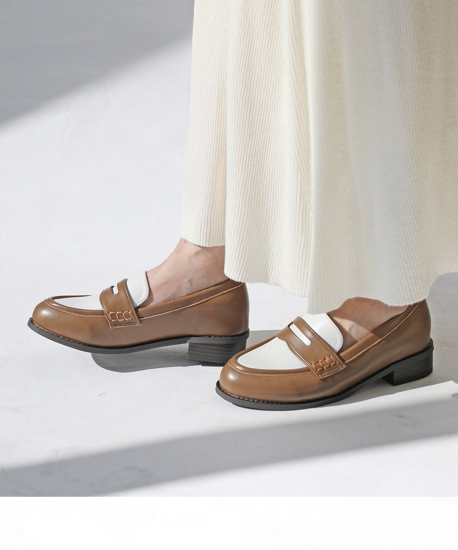 リーカ RiiiKa コインローファー （camel／white） camel／white