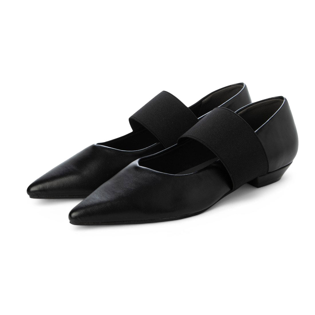 リーカ RiiiKa ゴムストラップポインテッドトゥパンプス （black） black