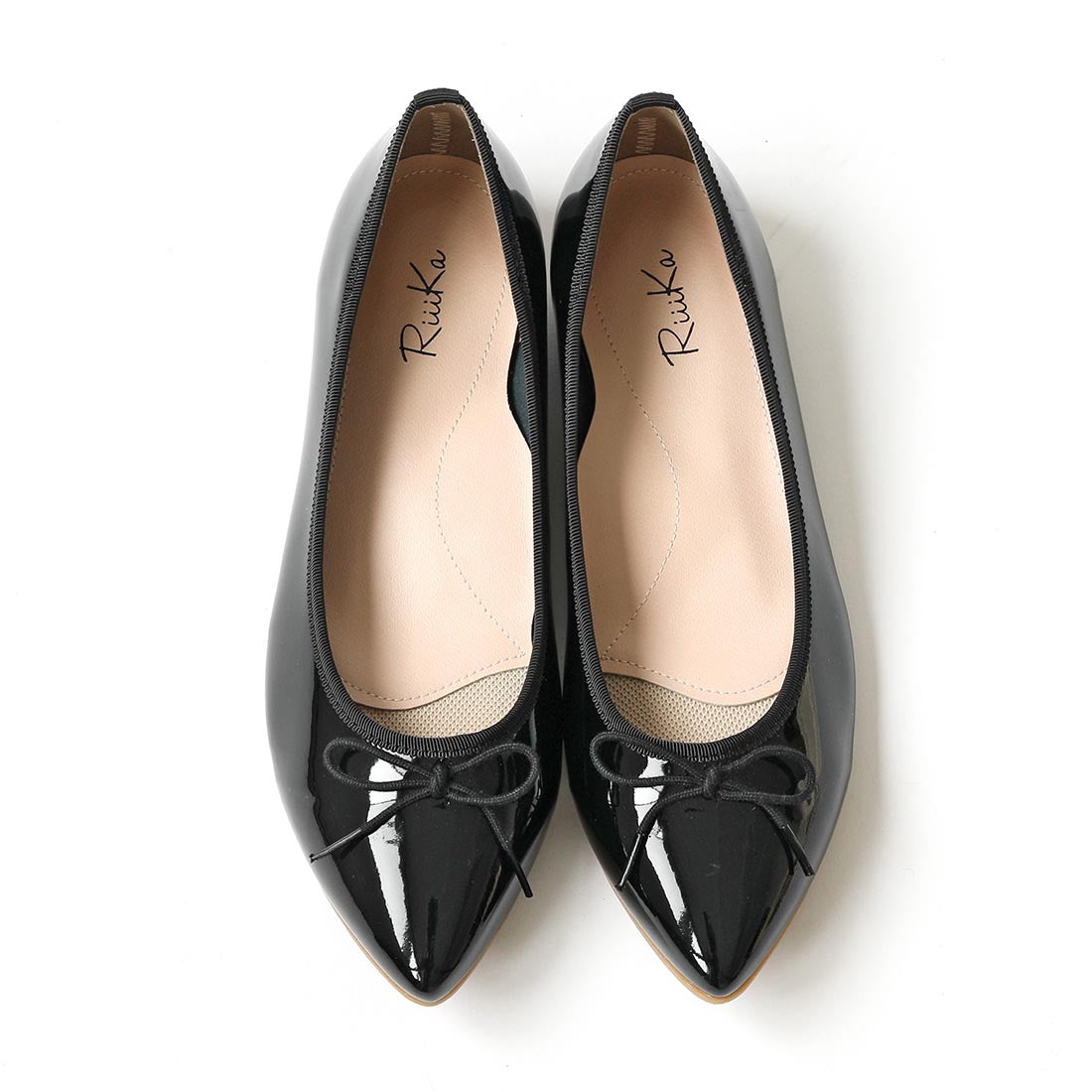 リーカ RiiiKa ポインテッドトゥリボンレインパンプス （black） black