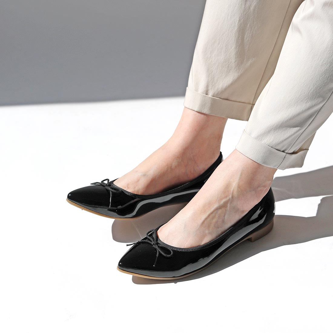 リーカ RiiiKa ポインテッドトゥリボンレインパンプス （black） black