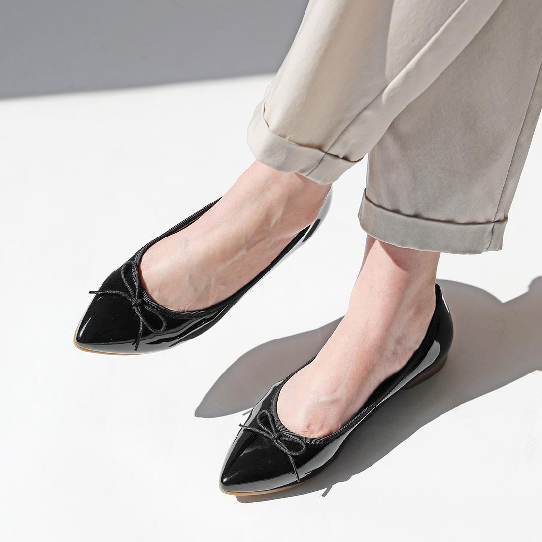 リーカ RiiiKa ポインテッドトゥリボンレインパンプス （black） black