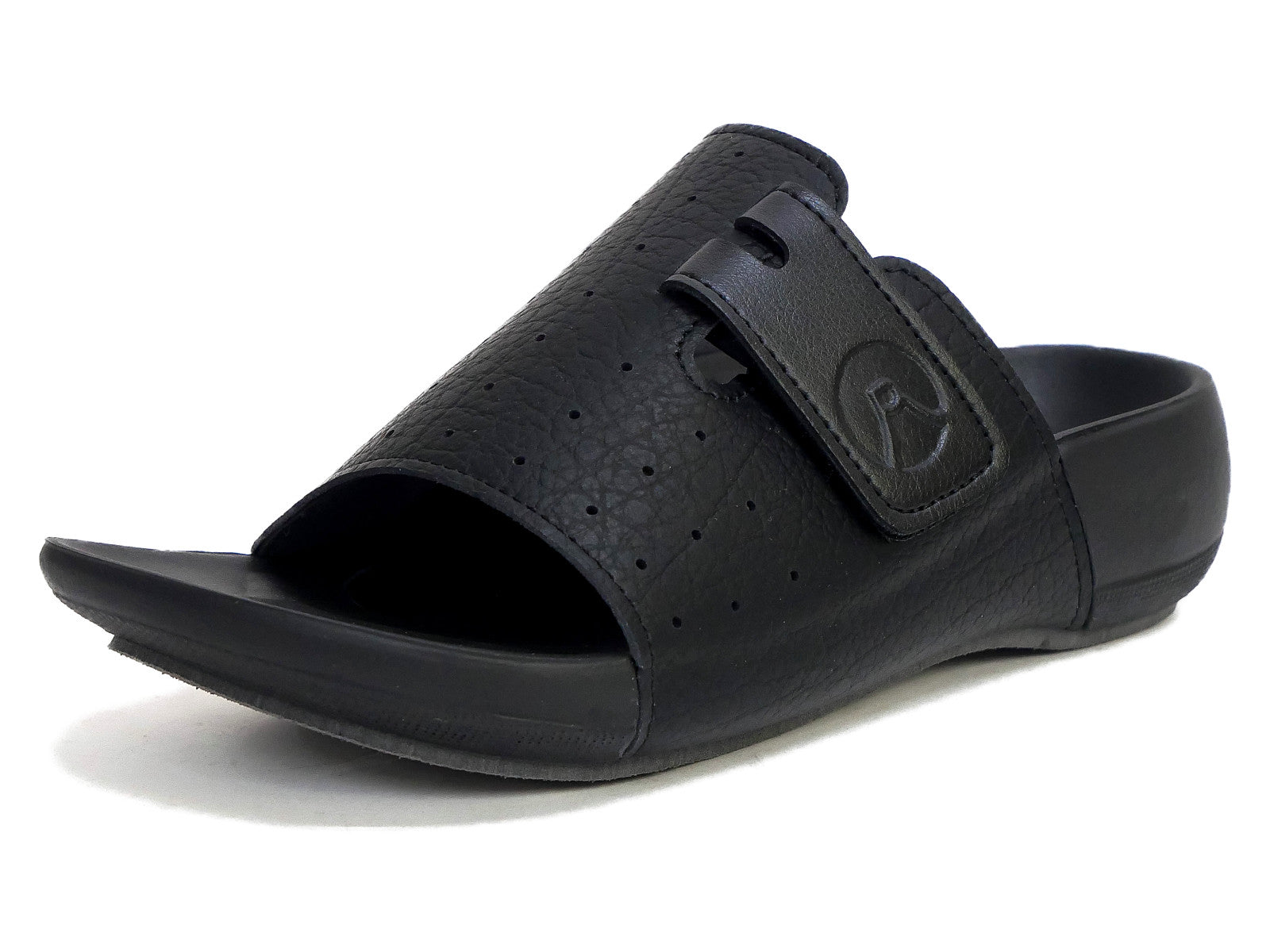 リゲッタ Re:getA ルームサンダル リカバリー 日本製 パンチング ベルクロ 軽量 3e （ブラック） ブラック