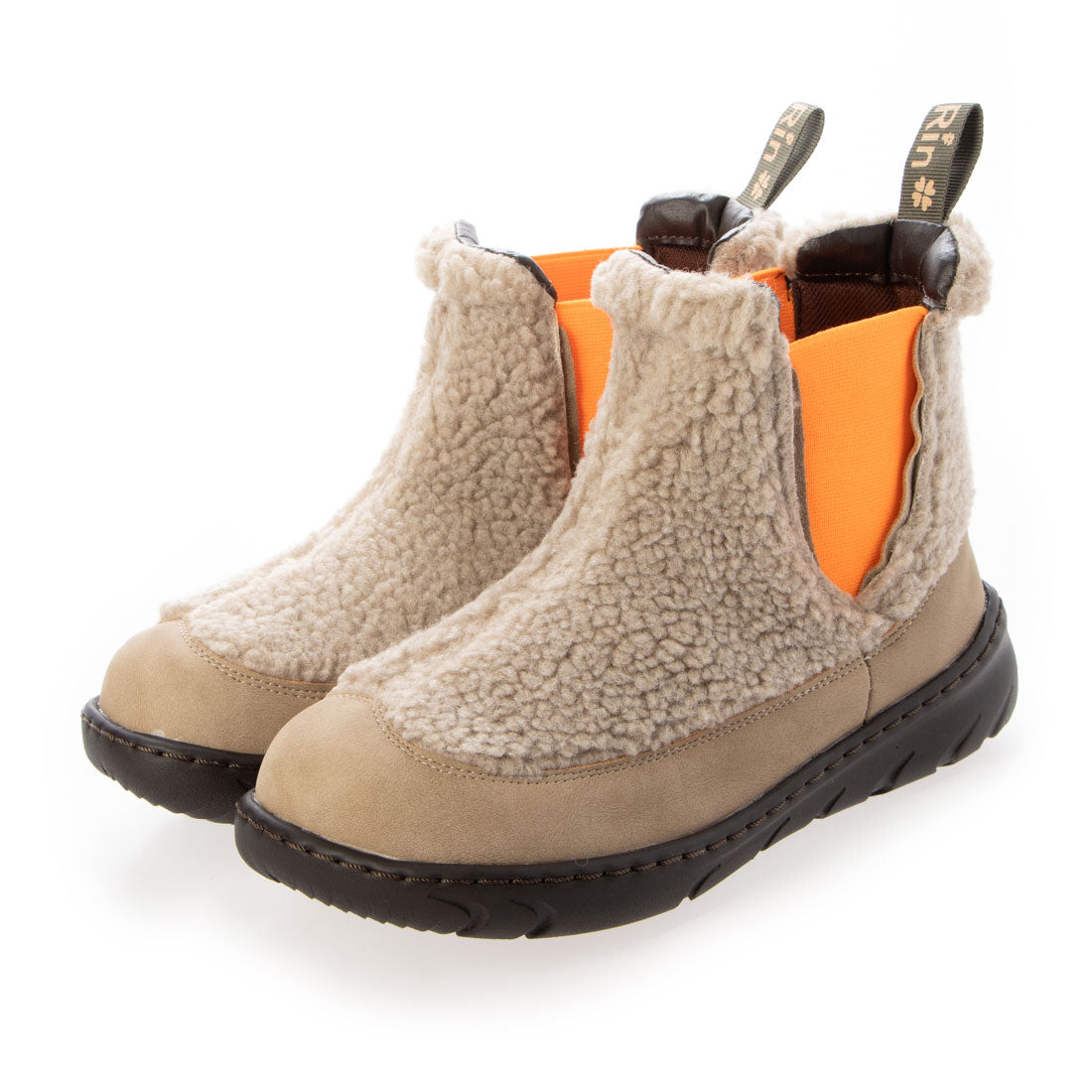 リン クローバー Rin Clover ふわもこサイドゴアブーツ （ベージュ/コンビ） ベージュ/コンビ