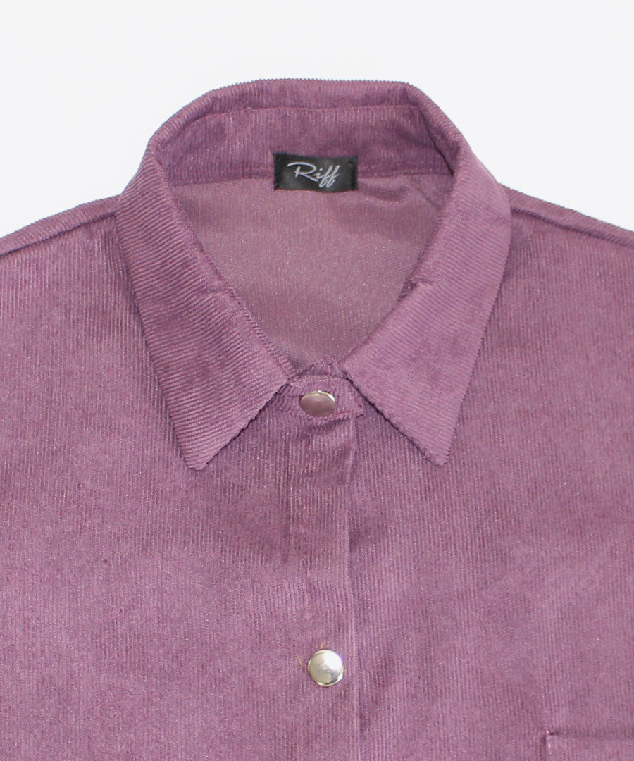 Riff BIG shirt, corduroy, loose shirt, jacket, oversized, large size, big size, blouse, top, long sleeve, plain
