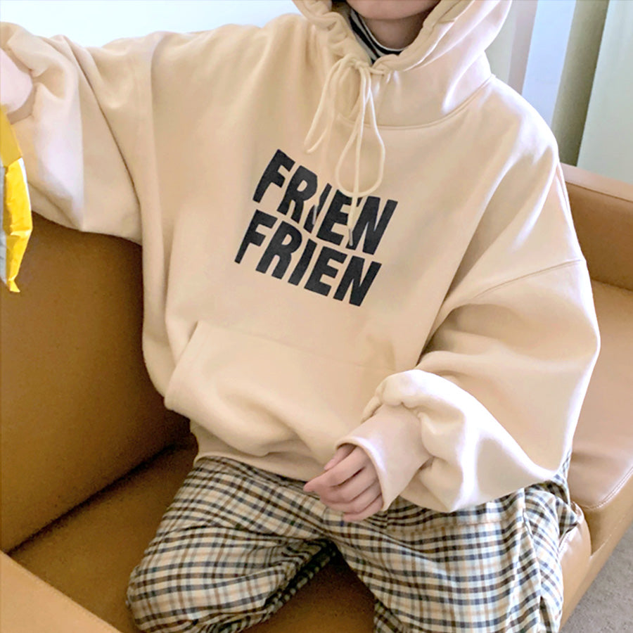 即興即興即興演奏 - 尺寸徽標帕克後面的拉絲印刷 - 大小大尺寸大尺寸汗水汗水頂部長袖平原