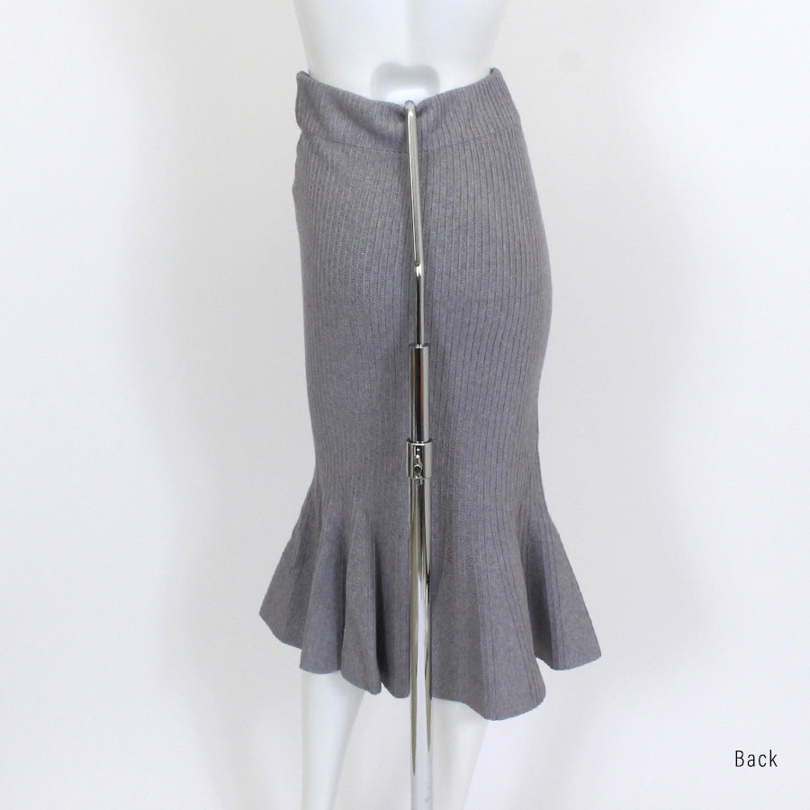 Riff Mermaid knit skirt, tight skirt, long skirt, elastic waist, long length, mid-calf length, long sleeves, plain