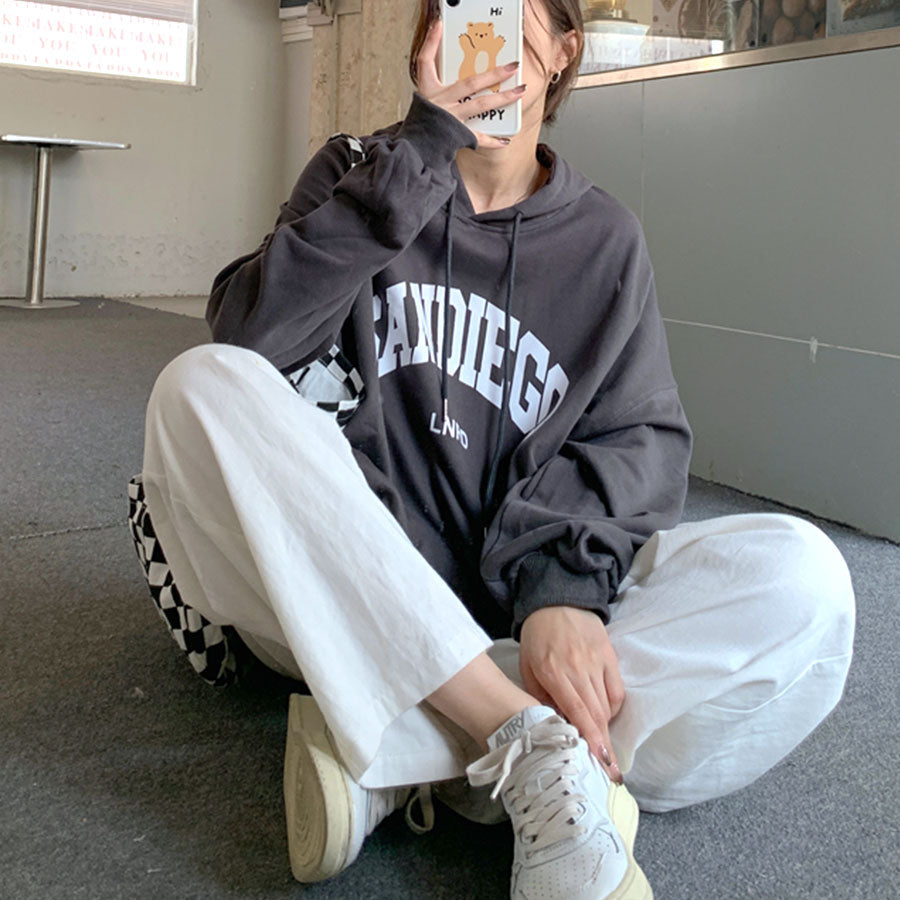 リフ Riff ロゴBIGパーカー オーバーサイズ ビッグサイズ 大きいサイズ ゆったり トレーナー フーディー スウェット スエット トップス 長袖 無地 （ダークグレー） ダークグレー