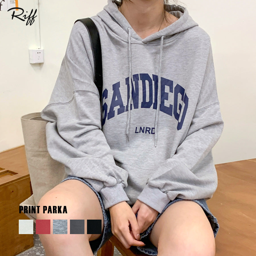 リフ Riff ロゴBIGパーカー オーバーサイズ ビッグサイズ 大きいサイズ ゆったり トレーナー フーディー スウェット スエット トップス 長袖 無地 （ダークグレー） ダークグレー