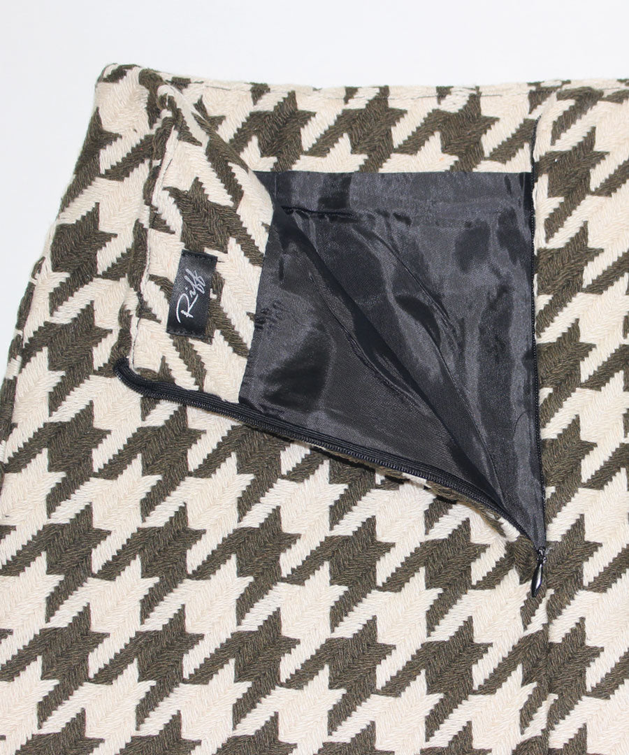 Riff Houndstooth Mini Skirt Short Skirt Tight Skirt Bottom Houndstooth Pattern