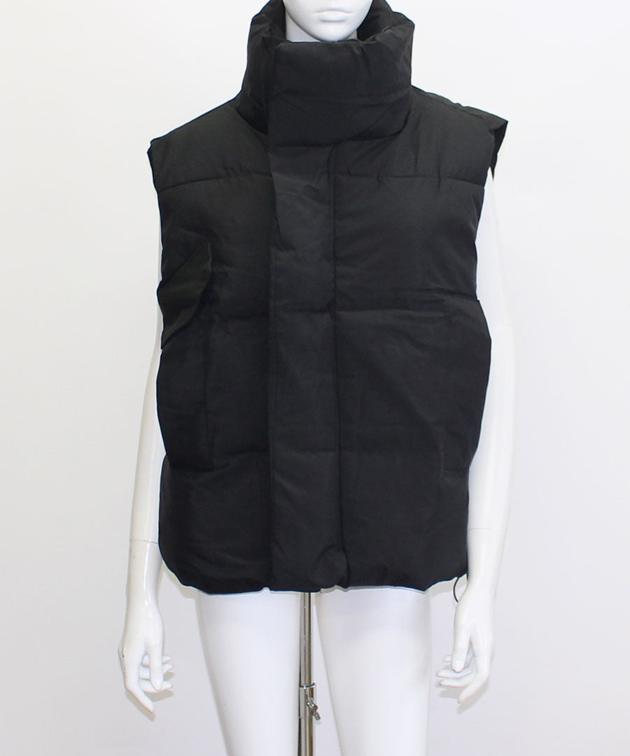 リフ Riff 中綿ベスト オーバーサイズ ダウンベスト アウター ジャケット ブルゾン 無地 （アイボリー） アイボリー