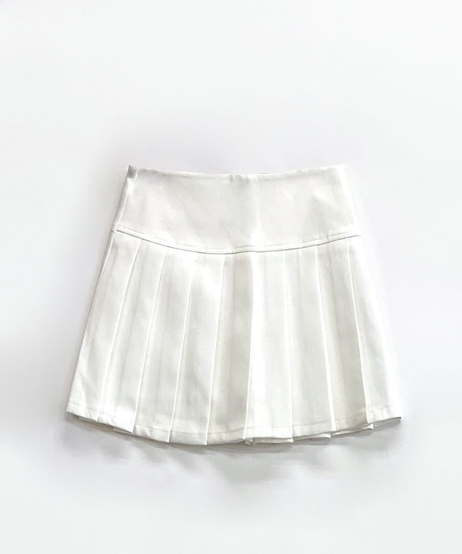 Riff Pleated Mini Skirt with Inner Pants Short Length Skirt Flare Skir