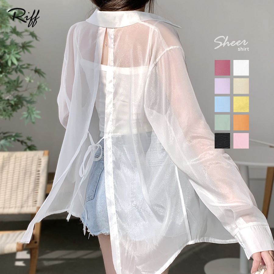 FRILL SLEEVE SHEER SHIRT シルバー　Sサイズ SOTT ブラウス シャツ Lace Sheer Frill Top / レースシアーフリル