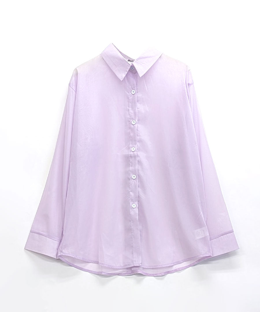 シャツ/ブラウス(長袖/七分) acka slit sheer shirt 別注】＜PAYDAY for 6＞SHEER DENIM SHIRT/シャツ（シャツ/ブラウス