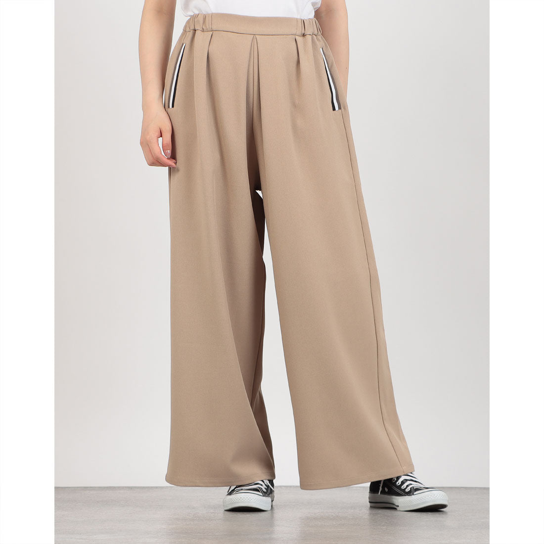 リバース プラス Re:Birth＋ ラインポケットフロントタックワイドパンツ （ベージュ） ベージュ