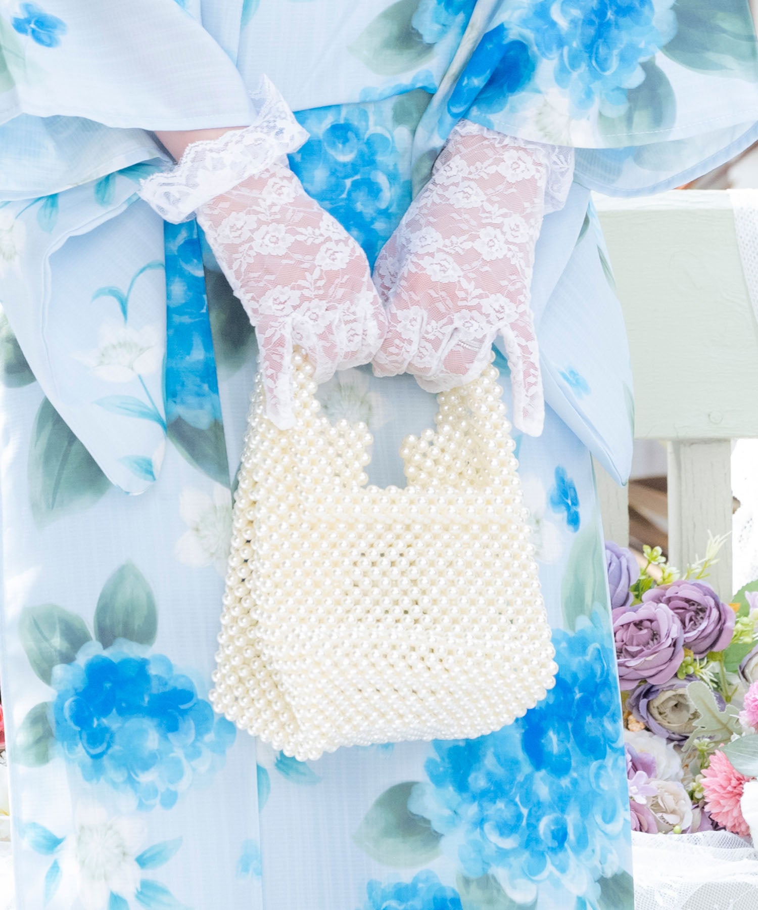 レティカ Retica パールハンドミニかごバッグ 浴衣グッズ （オフホワイト） オフホワイト
