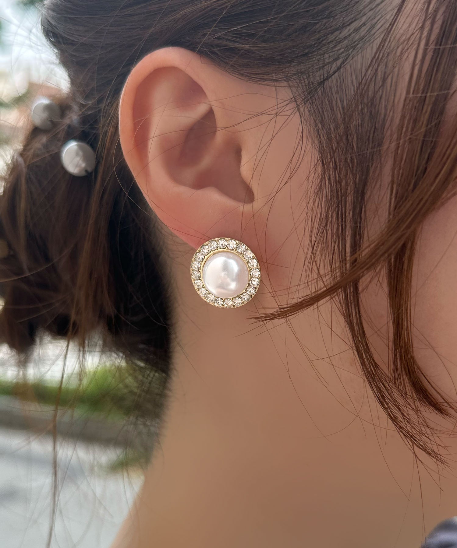 レティカ Retica パールビジュー2連ネックレス×ピアスアクセサリー2点セット [ネックレス＋ピアス]